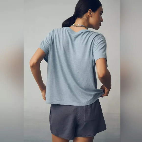 🪷NWT Anthropologie Maive Sardine Linen Blend Graphic Tee In Sardine Print, XL🌙 - Picture 3 of 9